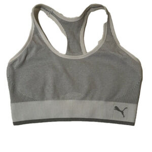 Puma light grey sports bra medium